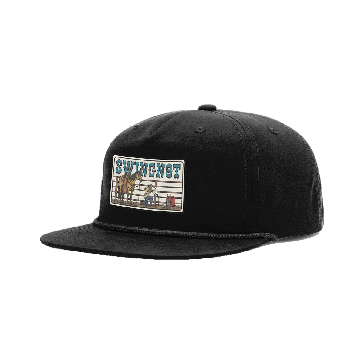 Welder Patch Richardson 256 Hat / Black/Black / angle on white