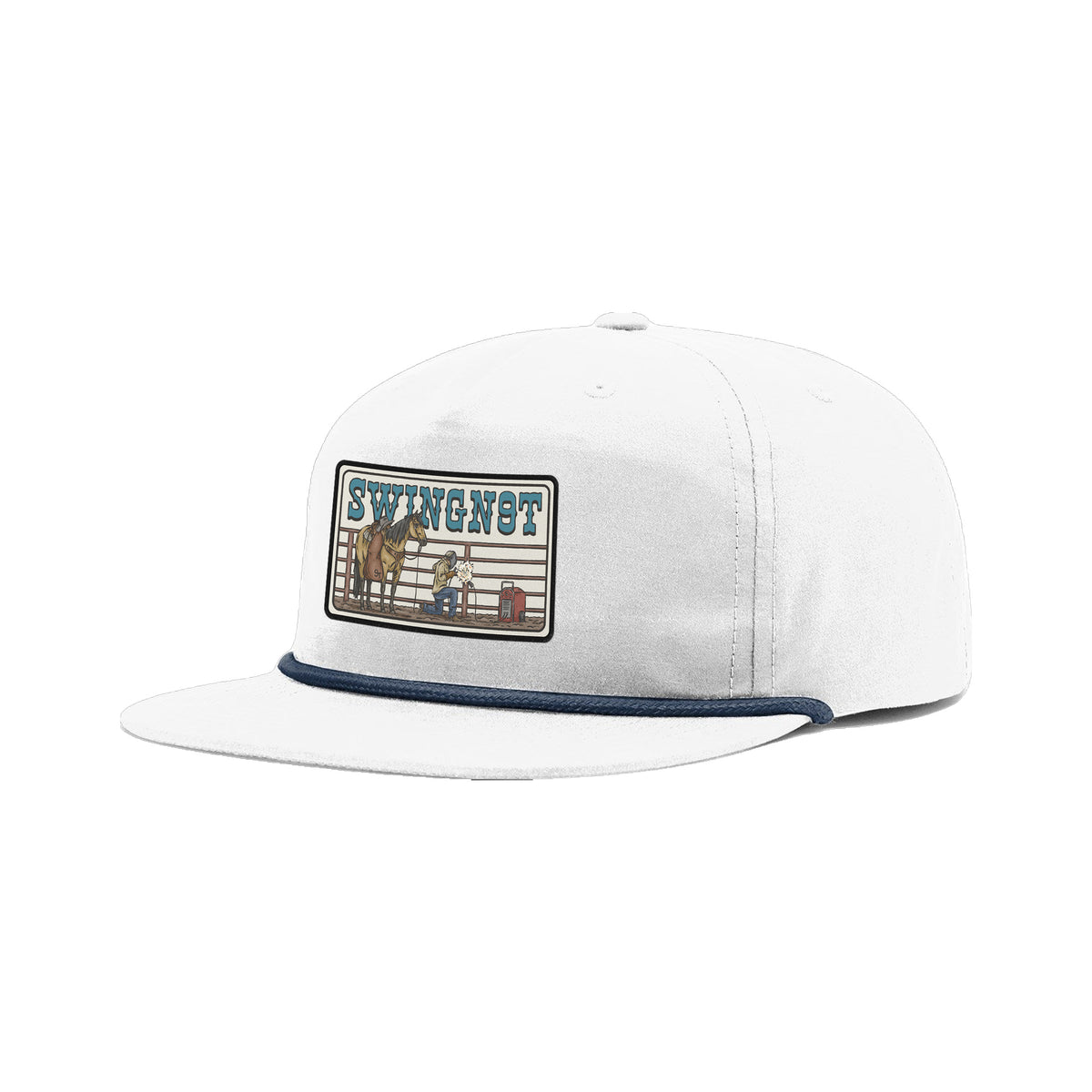 Welder Patch Richardson 256 Hat / White/Light Navy / angle on white