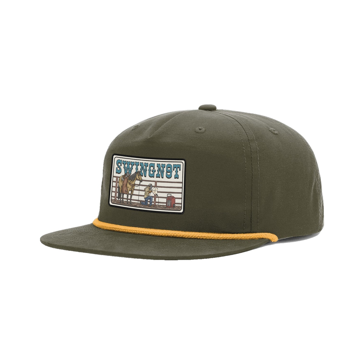 Welder Patch Richardson 256 Hat / Loden/Gold / angle on white