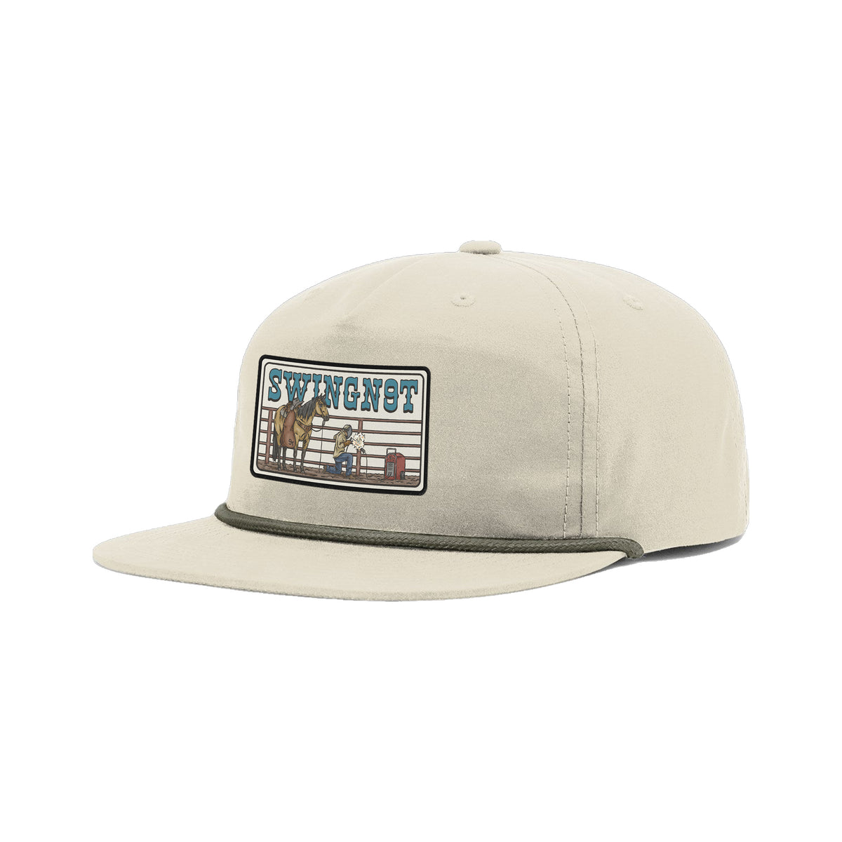 Welder Patch Richardson 256 Hat / Sand Dune/Loden / angle on white