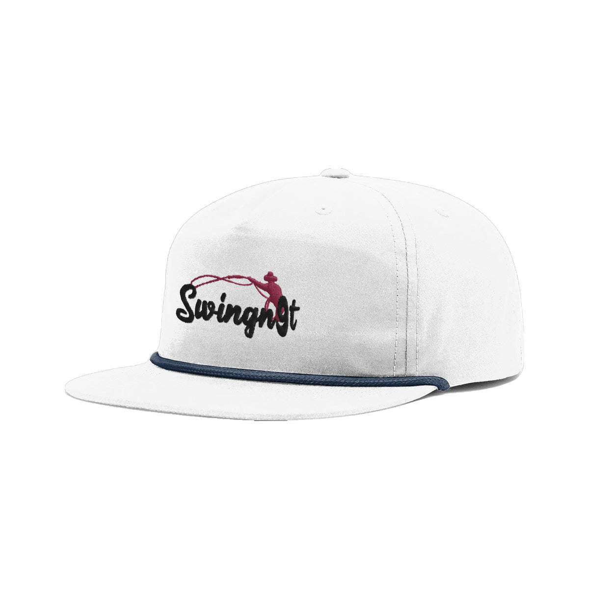 SwingN9T Roping Richardson 256 Hat / White/Light Navy / angle on white