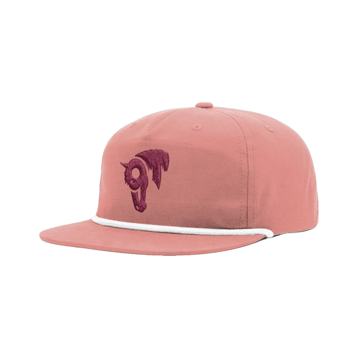 9T Horse Richardson 256 Hat / Dusty Red/White / angle on white