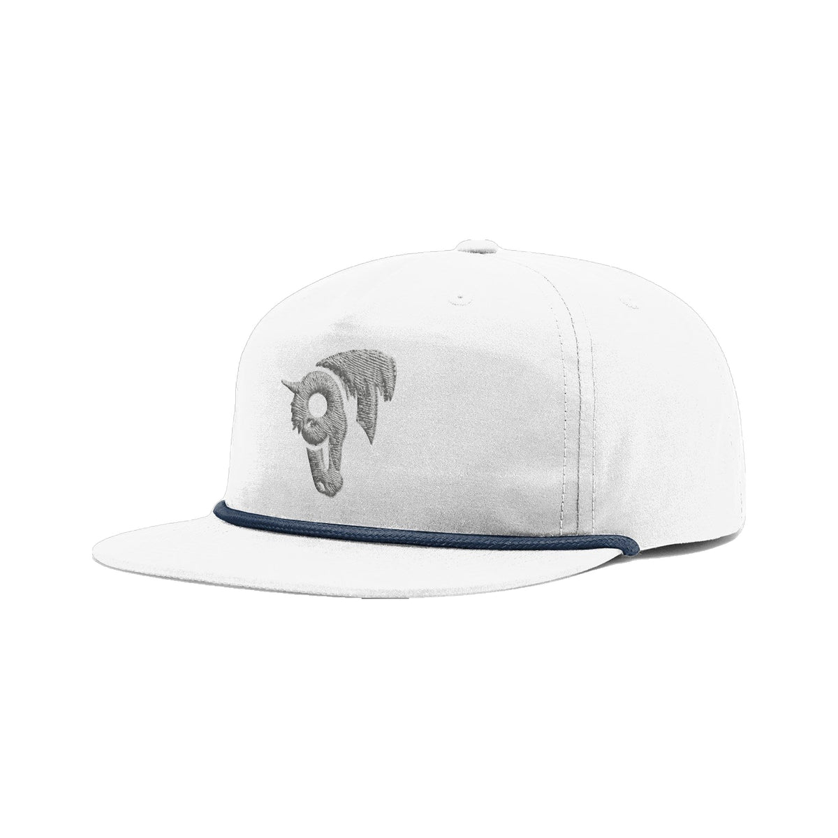 9T Horse Richardson 256 Hat / White/Light Navy / angle on white