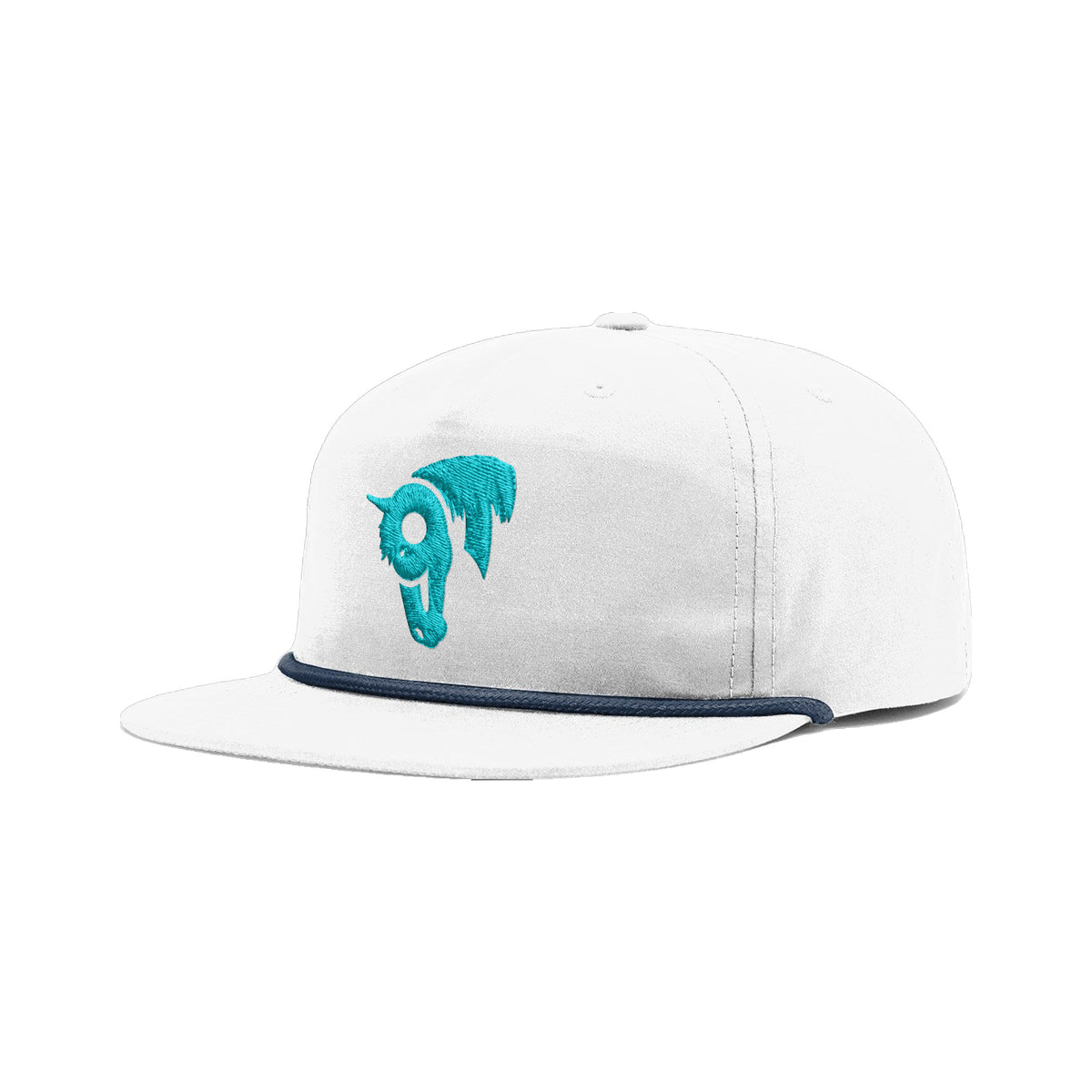9T Horse Richardson 256 Hat / White/Light Navy / angle on white
