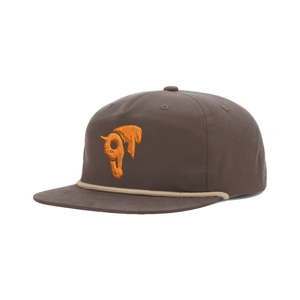 9T Horse Richardson 256 Hat / Dark Mocha/Khaki / angle on white