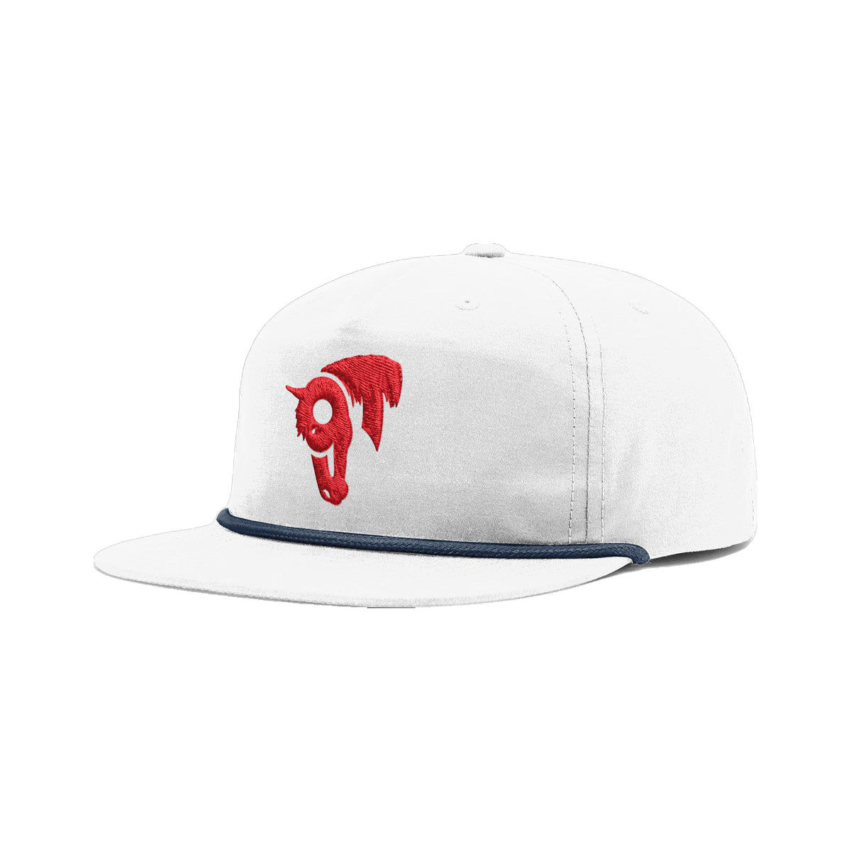 9T Horse Richardson 256 Hat / White/Light Navy / angle on white
