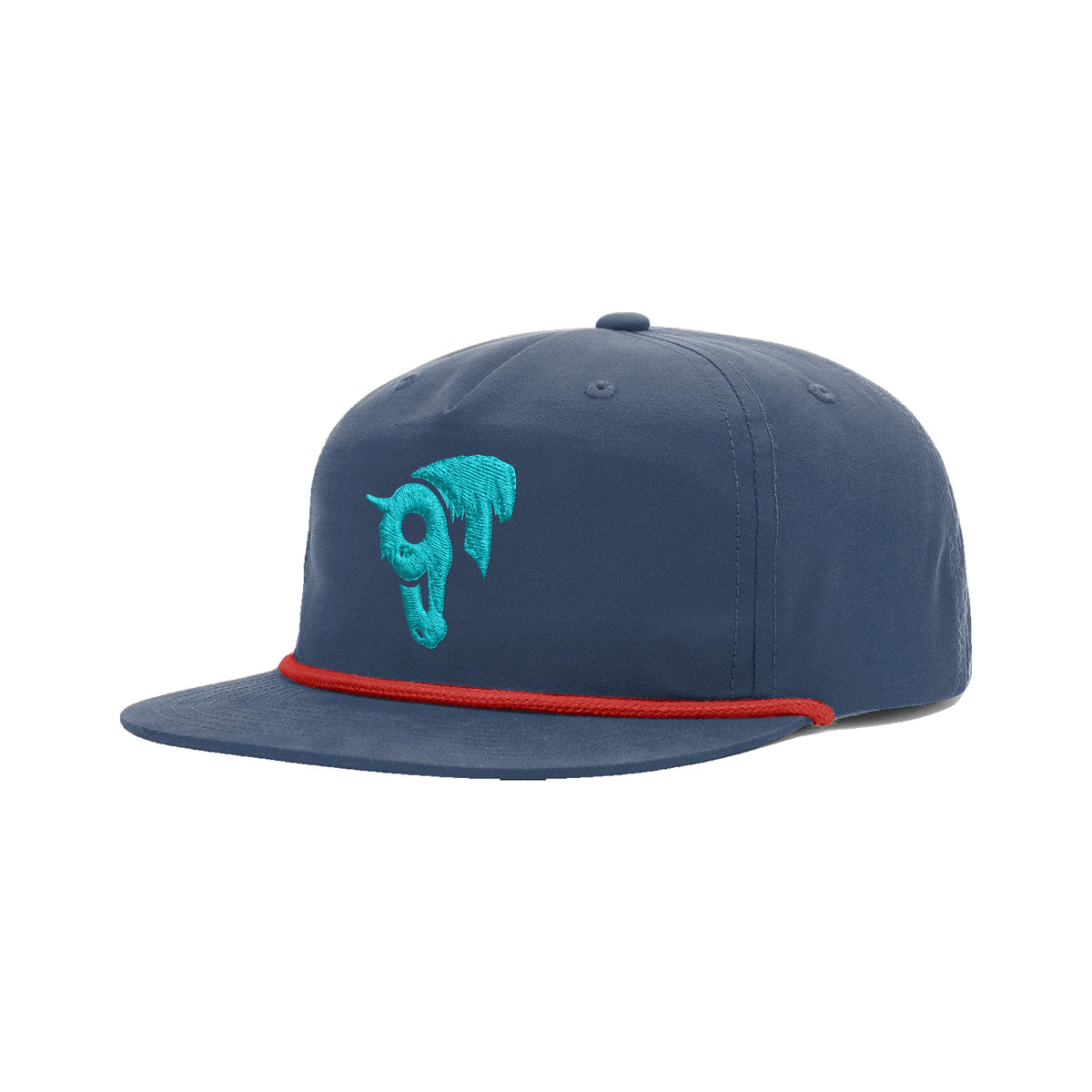 9T Horse Richardson 256 Hat / Navy/Red / angle on white