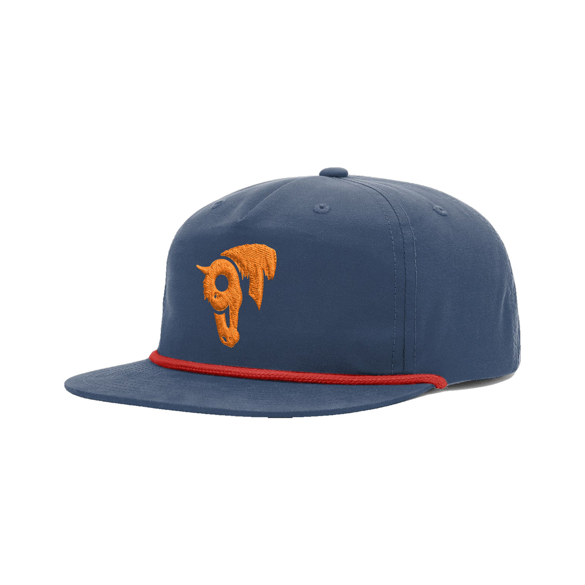 9T Horse Richardson 256 Hat / Navy/Red / angle on white