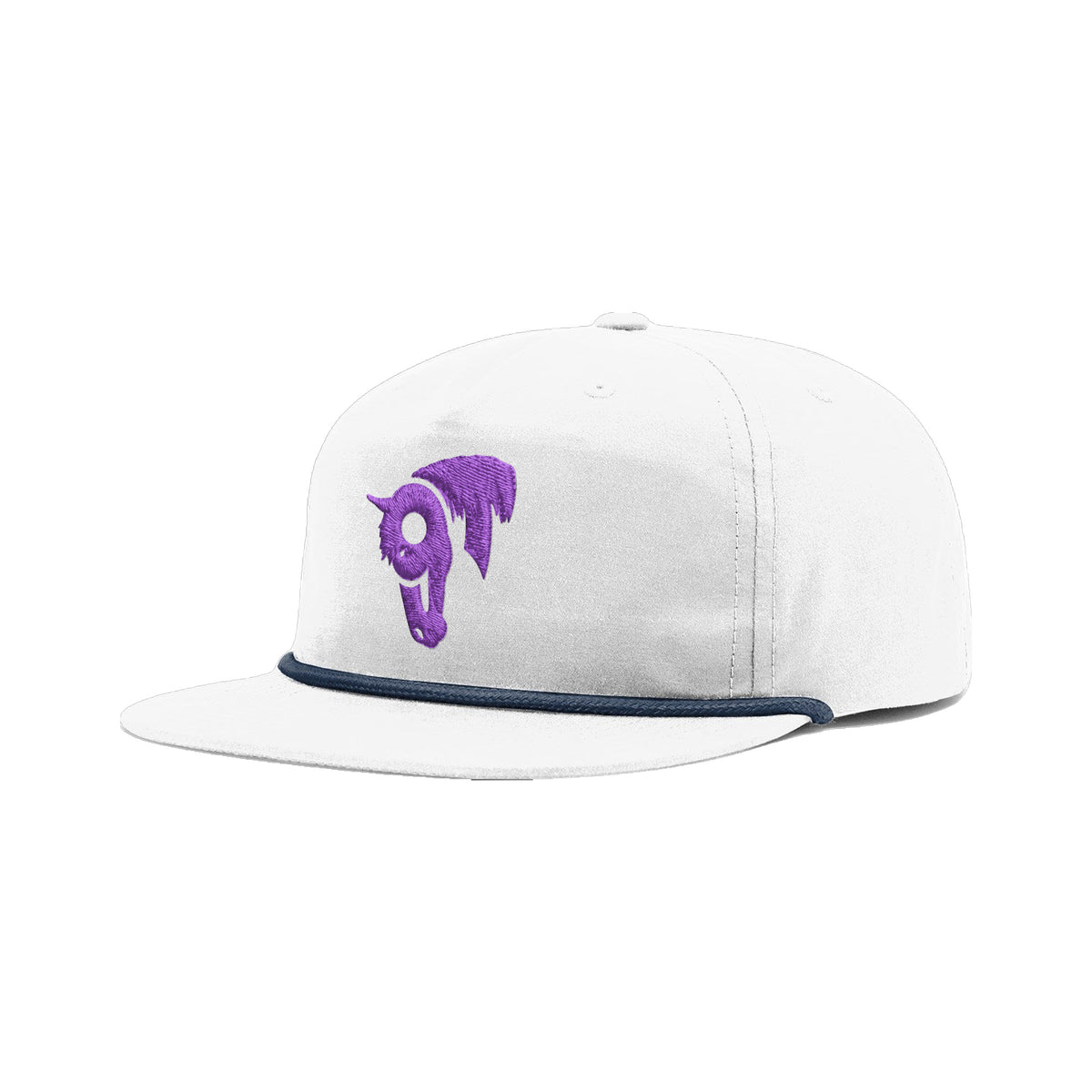 9T Horse Richardson 256 Hat / White/Light Navy / angle on white