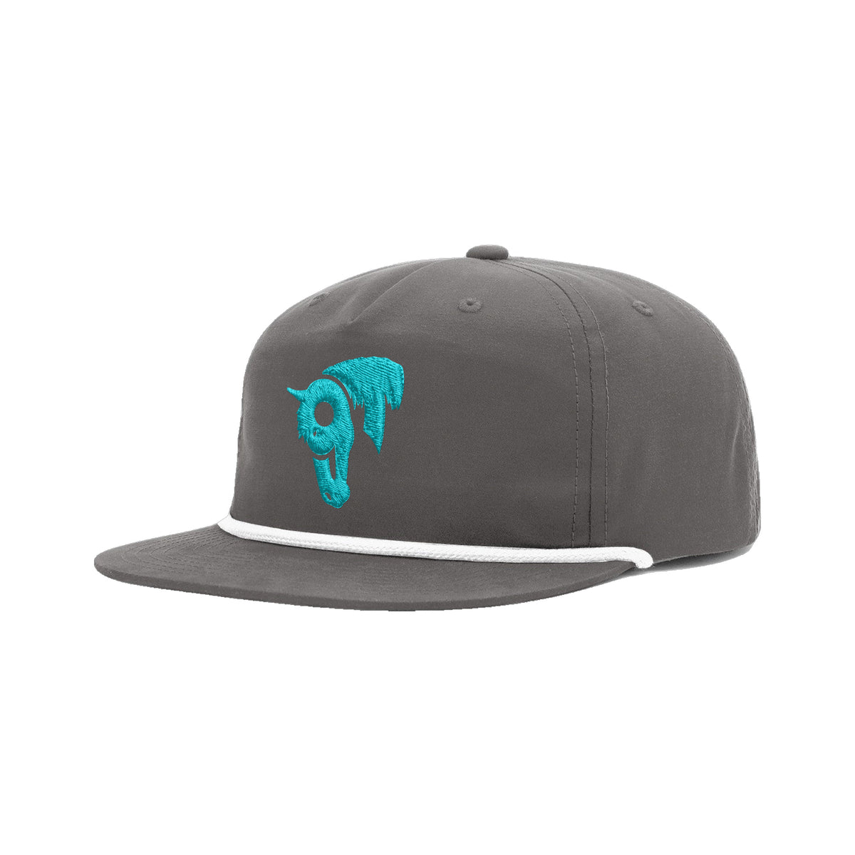 9T Horse Richardson 256 Hat / Charcoal/White / angle on white