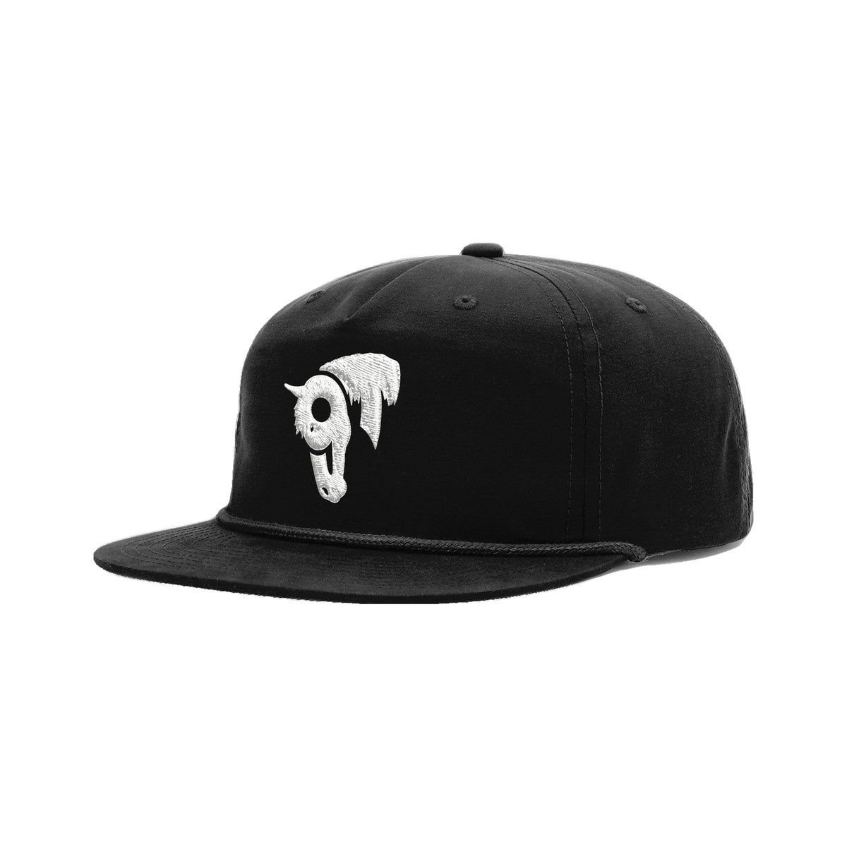 9T Horse Richardson 256 Hat / Black/Black / angle on white