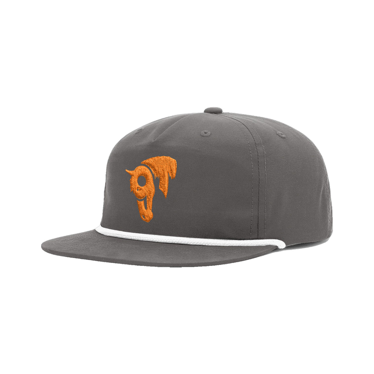 9T Horse Richardson 256 Hat / Charcoal/White / angle on white