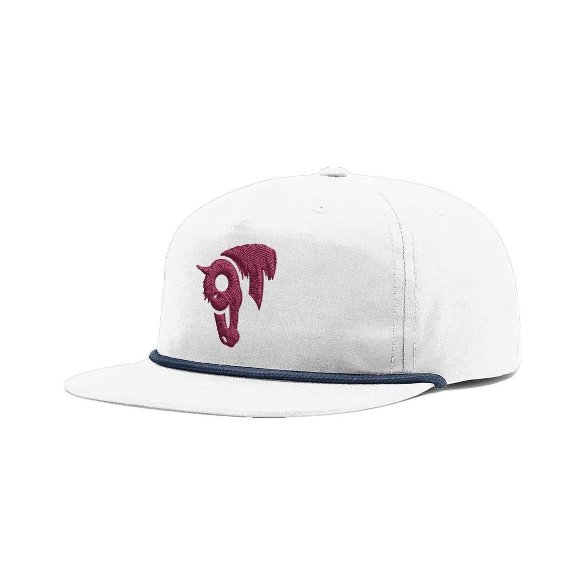 9T Horse Richardson 256 Hat / White/Light Navy / angle on white