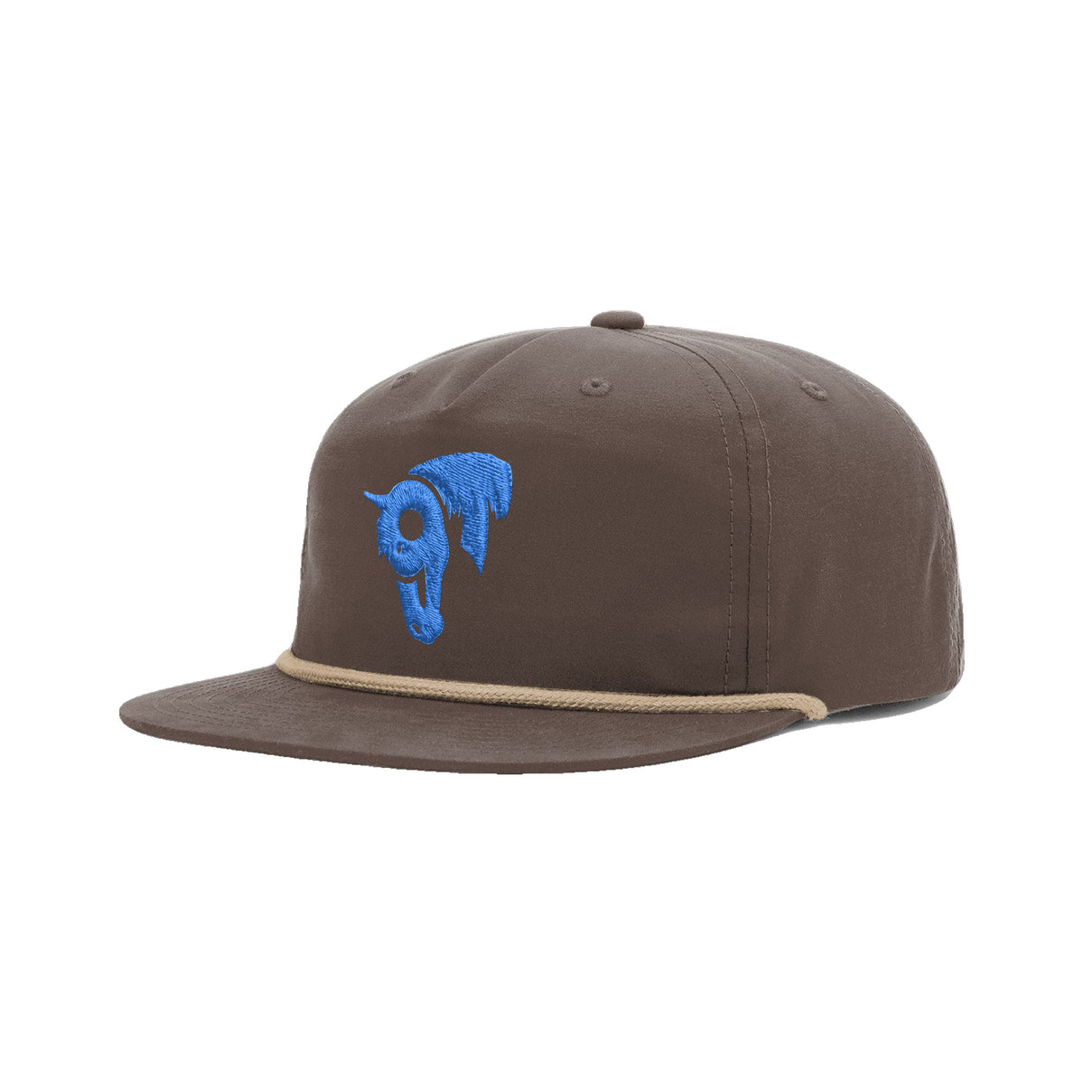 9T Horse Richardson 256 Hat / Dark Mocha/Khaki / angle on white