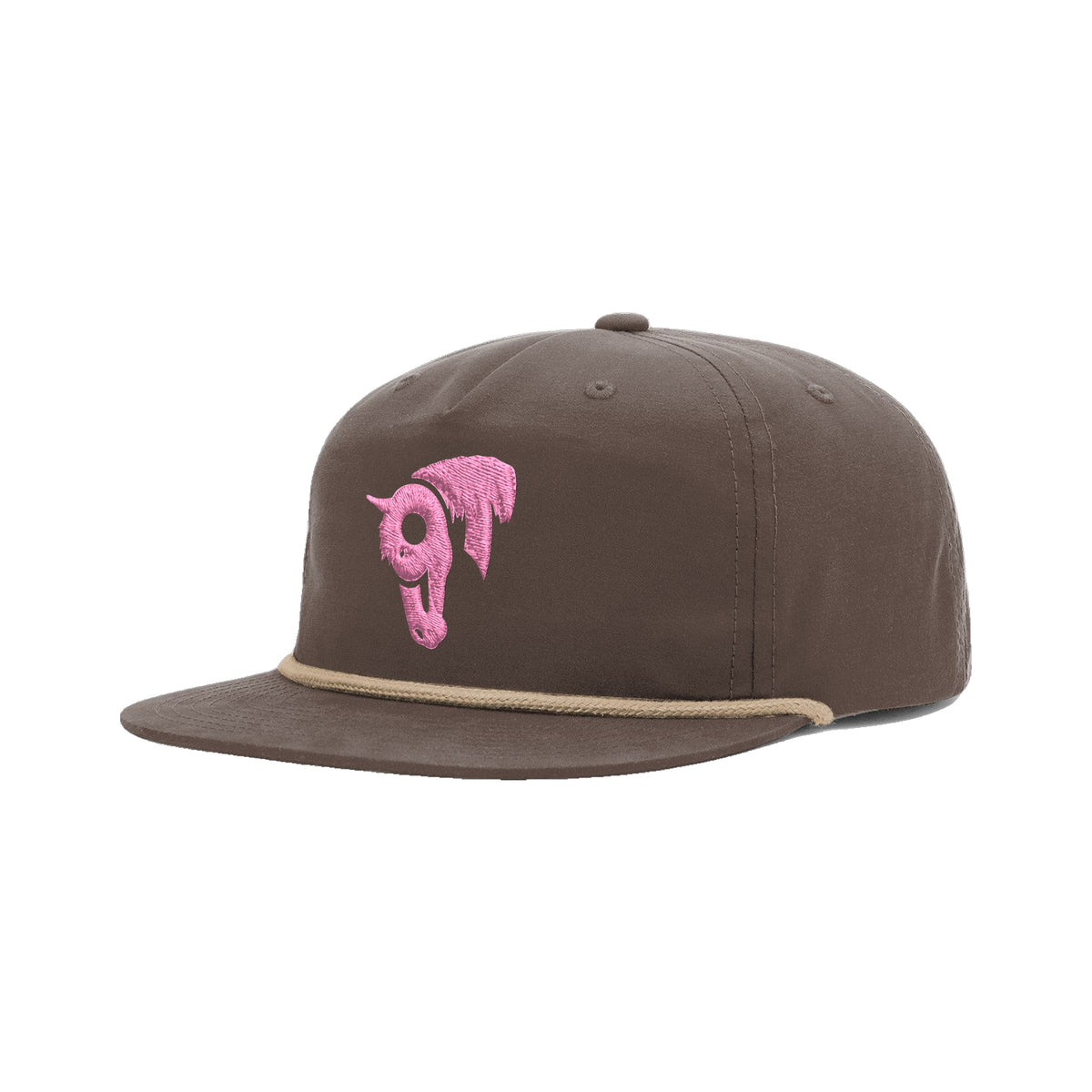9T Horse Richardson 256 Hat / Dark Mocha/Khaki / angle on white