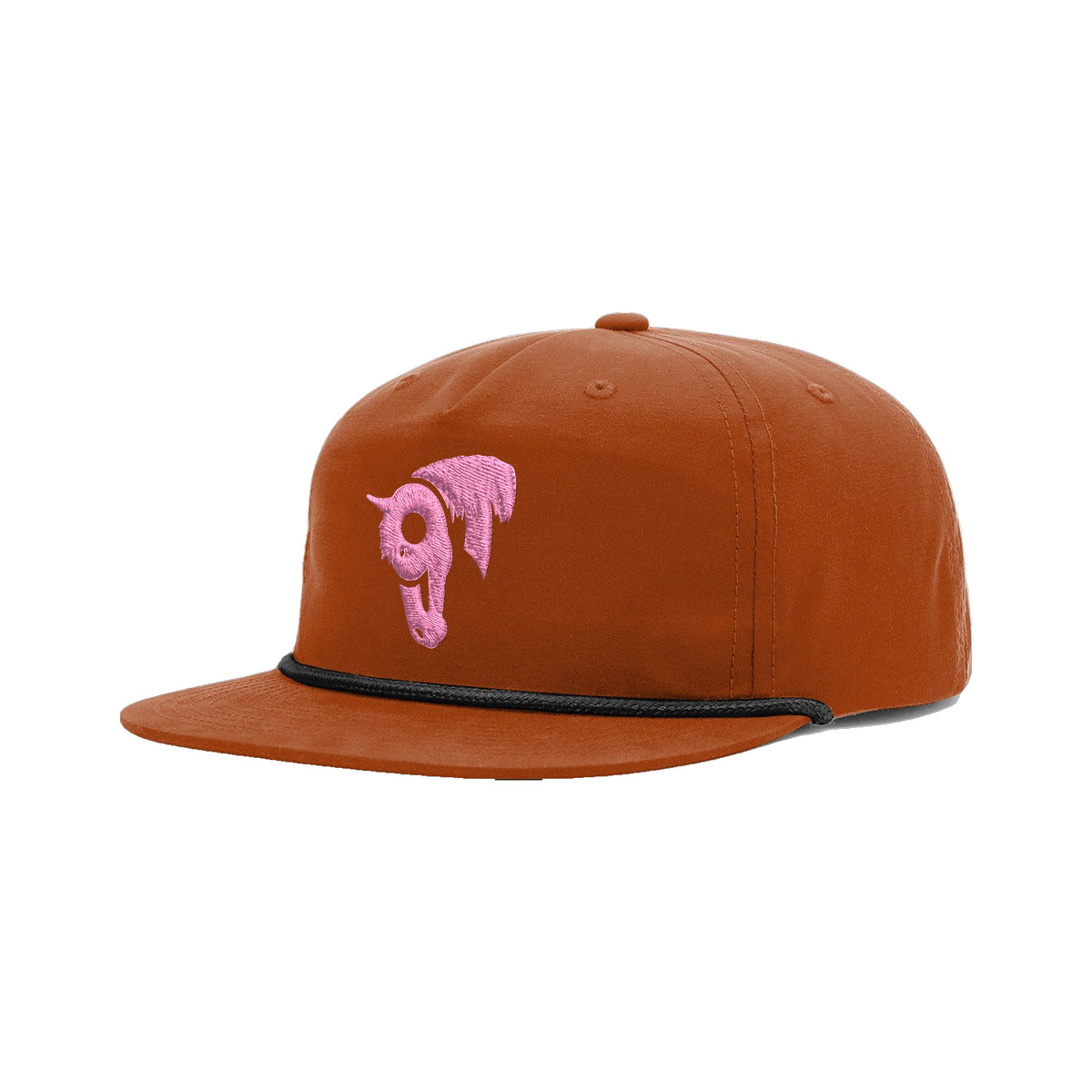 9T Horse Richardson 256 Hat / Dark Orange/Black / angle on white