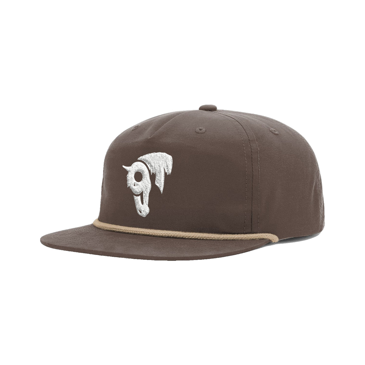 9T Horse Richardson 256 Hat / Dark Mocha/Khaki / angle on white