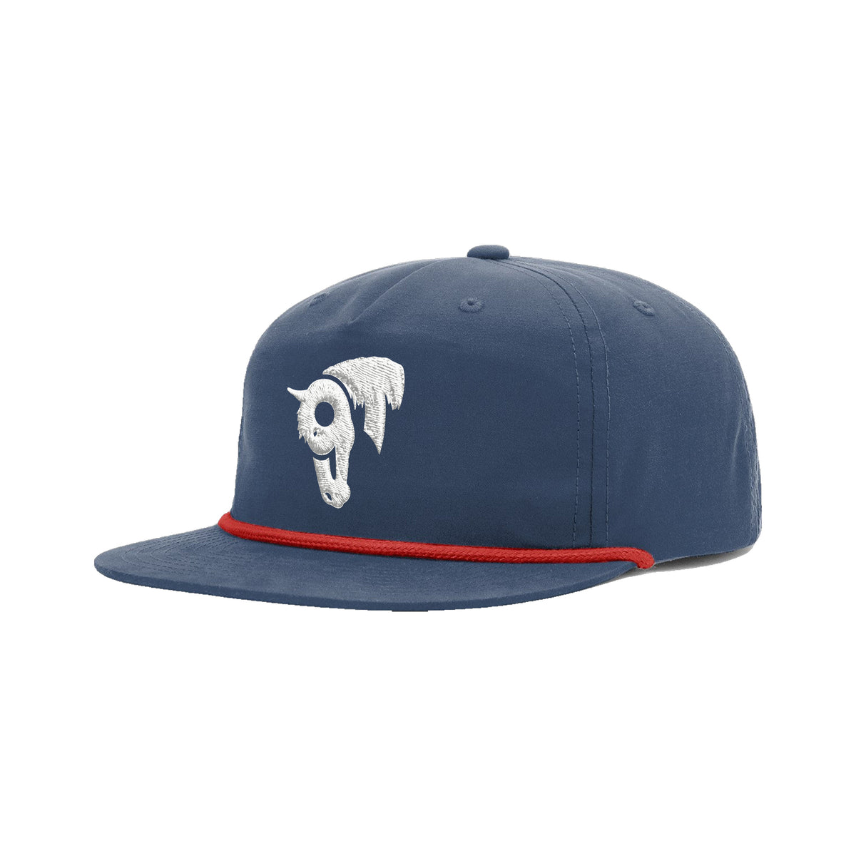 9T Horse Richardson 256 Hat / Navy/Red / angle on white