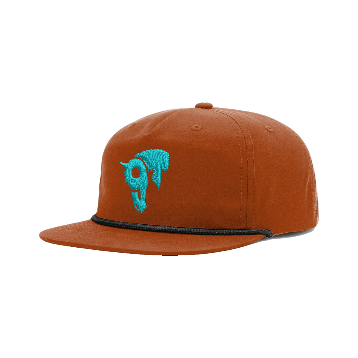 9T Horse Richardson 256 Hat / Dark Orange/Black / angle on white