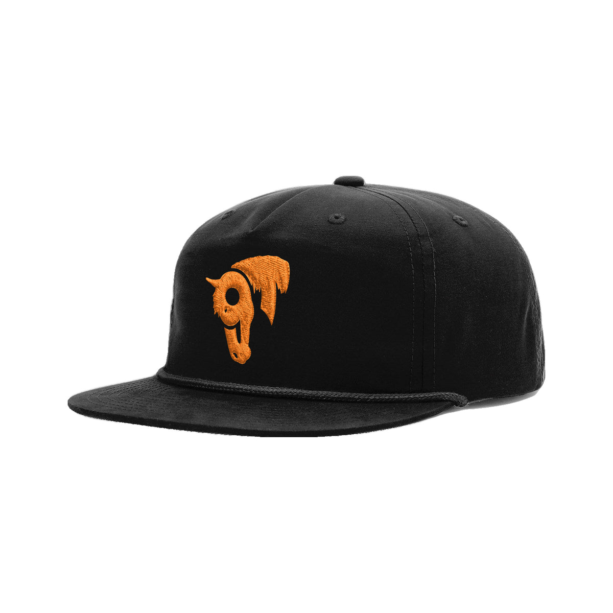 9T Horse Richardson 256 Hat / Black/Black / angle on white