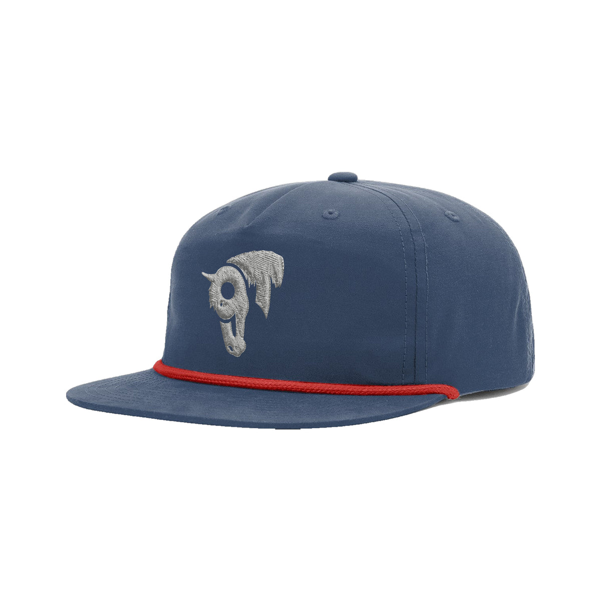 9T Horse Richardson 256 Hat / Navy/Red / angle on white