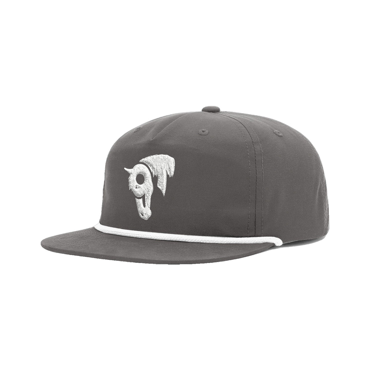 9T Horse Richardson 256 Hat / Charcoal/White / angle on white