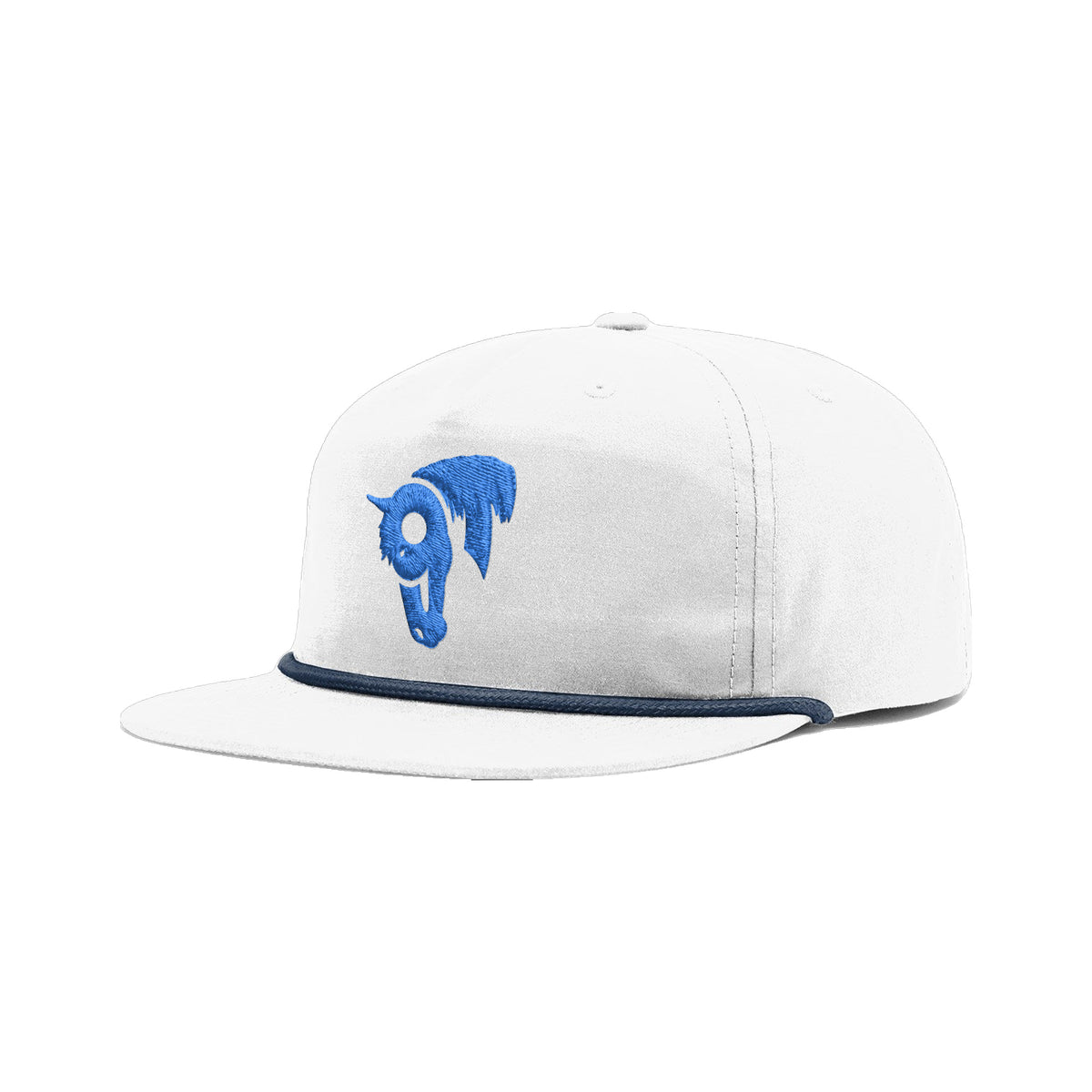 9T Horse Richardson 256 Hat / White/Light Navy / angle on white