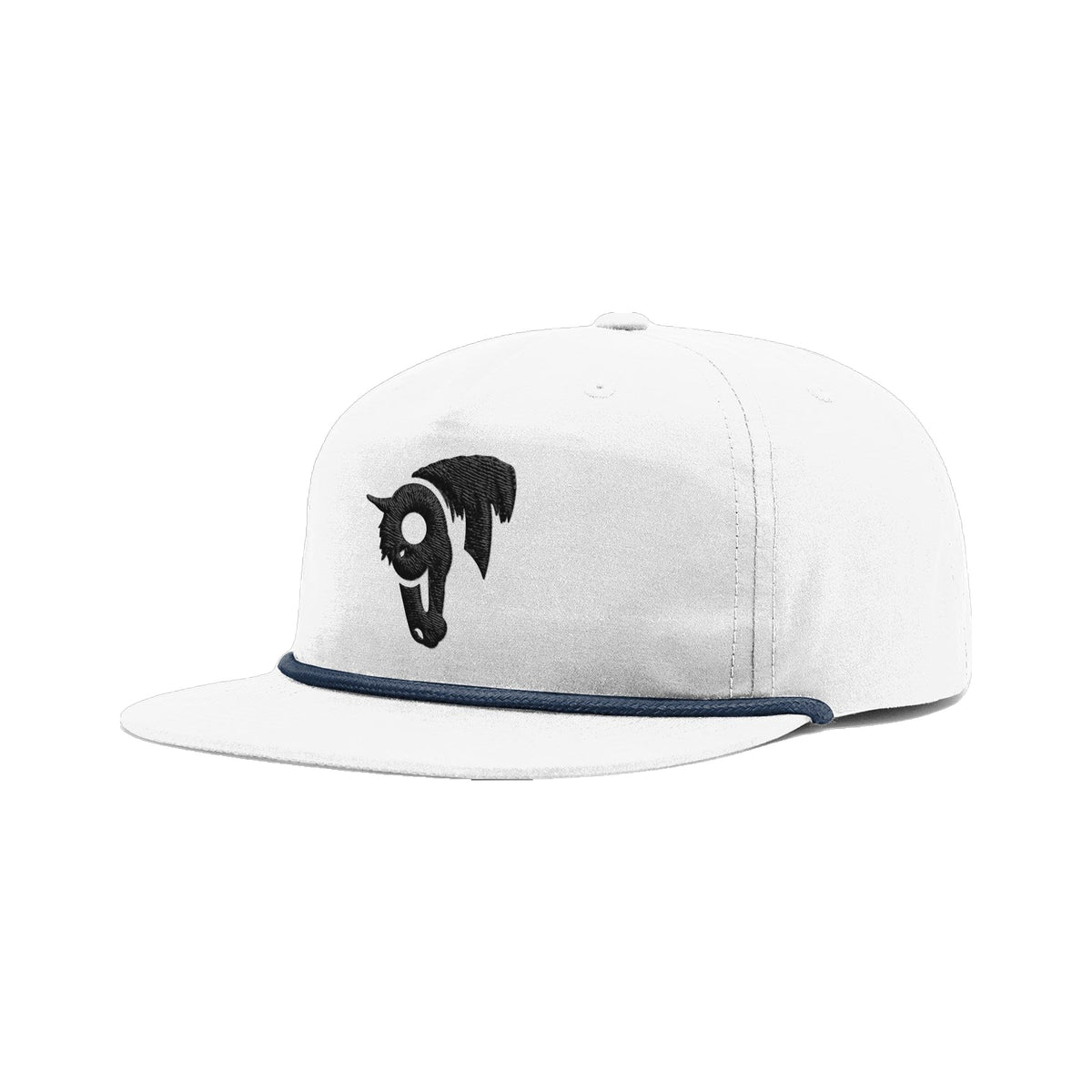 9T Horse Richardson 256 Hat / White/Light Navy / angle on white