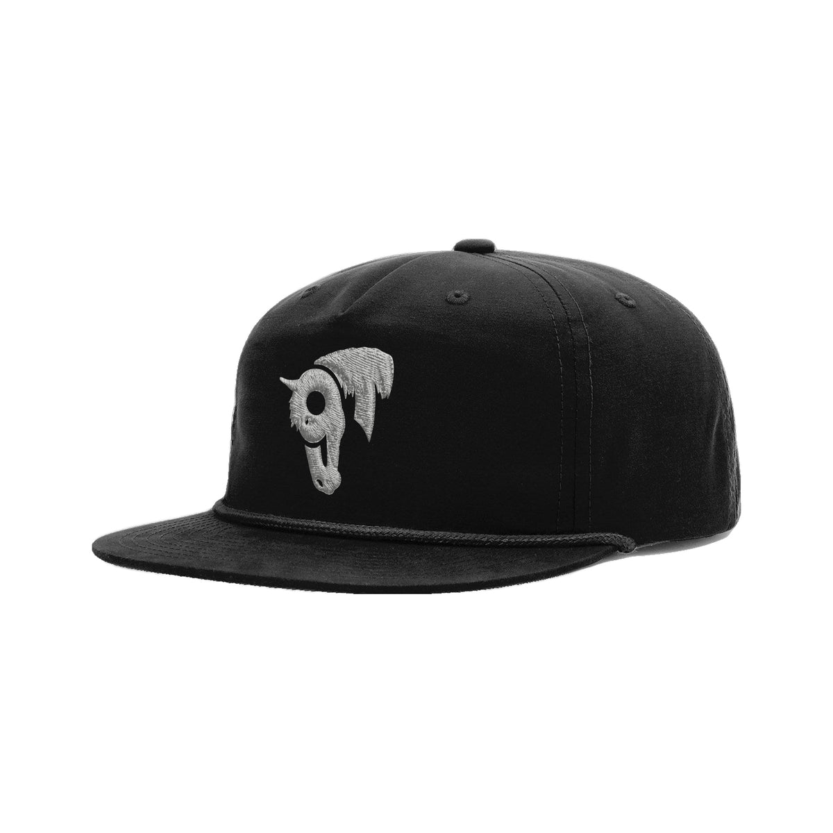 9T Horse Richardson 256 Hat / Black/Black / angle on white