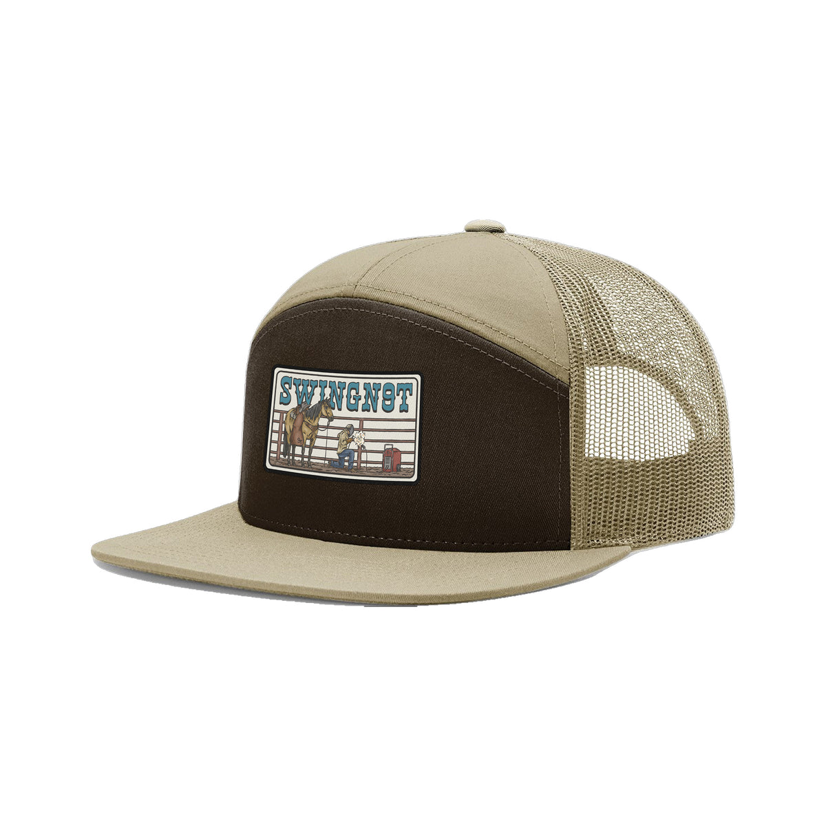 Welder Patch Richardson 168 Hat / Brown/Khaki / angle on white