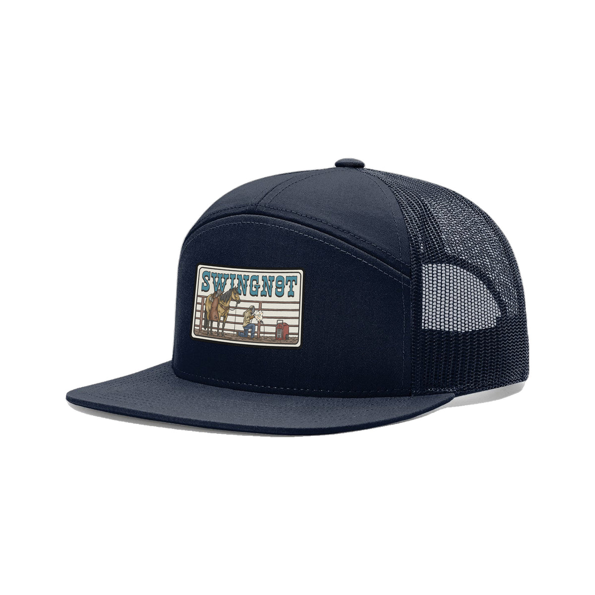 Welder Patch Richardson 168 Hat / Navy / angle on white