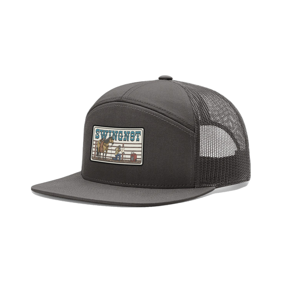 Welder Patch Richardson 168 Hat / Charcoal / angle on white