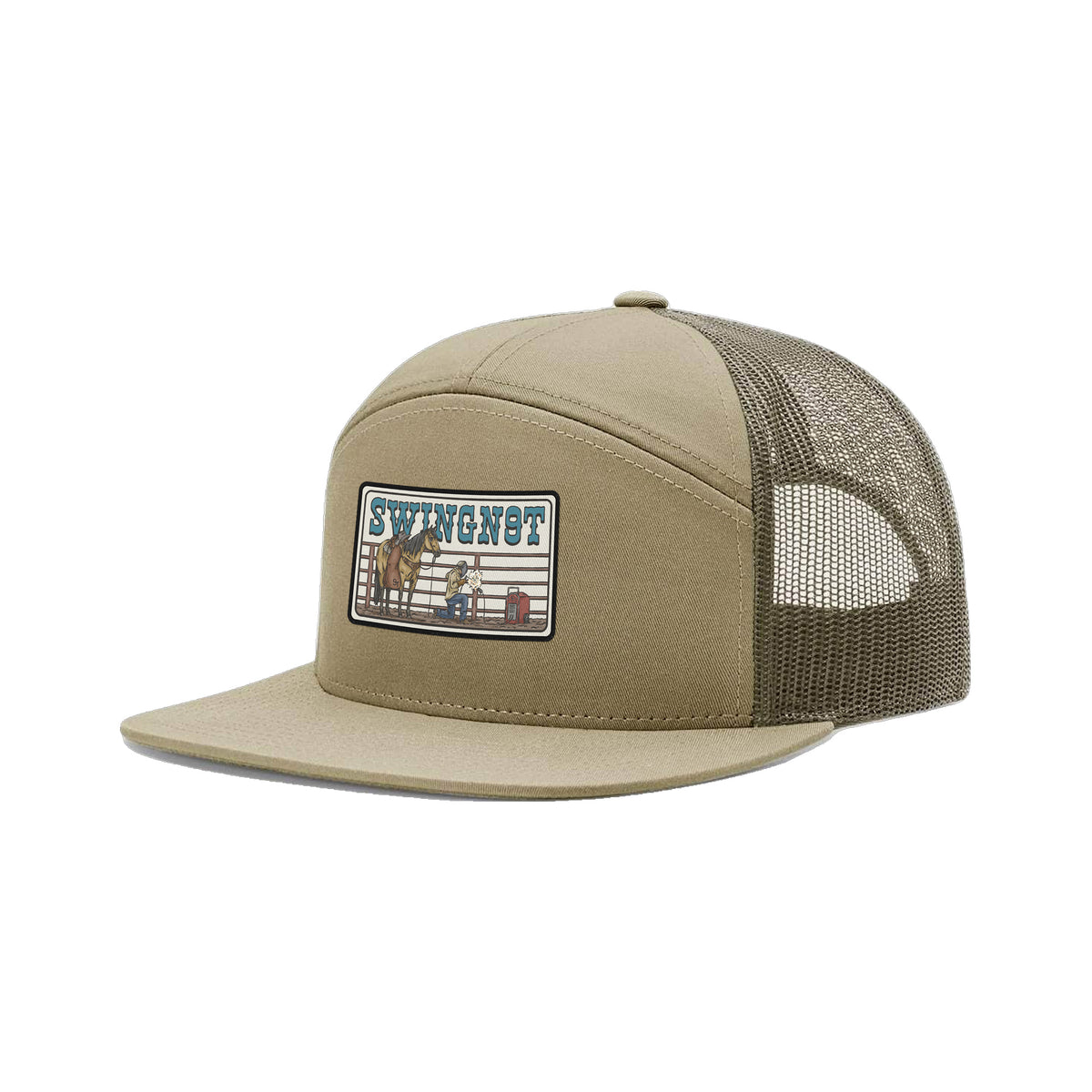 Welder Patch Richardson 168 Hat / Pale Khaki/Loden / angle on white