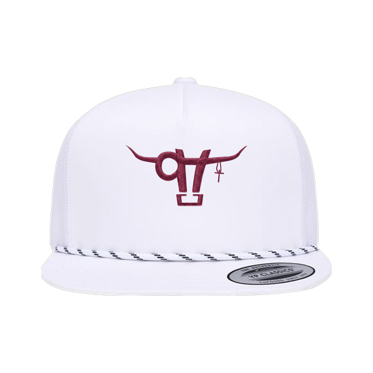 SwingN9T Bull Yupoong 6006BD Rope Hat / White / angle on white