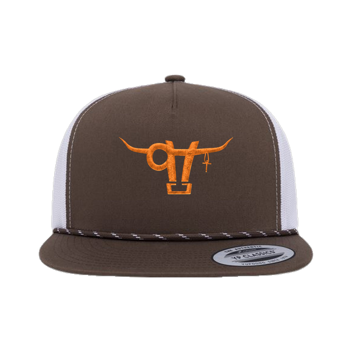 SwingN9T Bull Yupoong 6006BD Rope Hat / Brown/White / angle on white