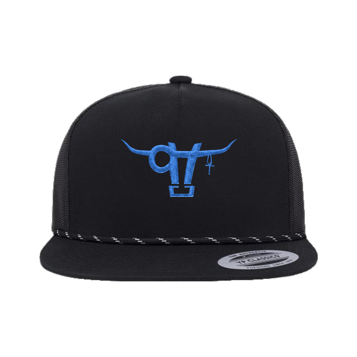 SwingN9T Bull Yupoong 6006BD Rope Hat / Black / angle on white