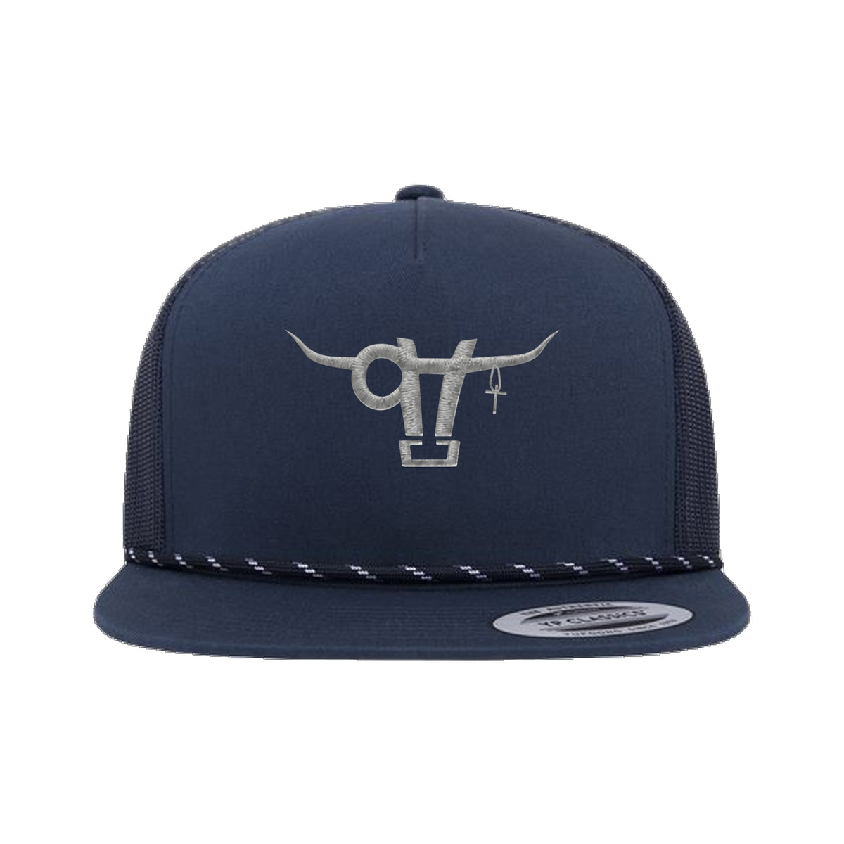 SwingN9T Bull Yupoong 6006BD Rope Hat / Navy / angle on white
