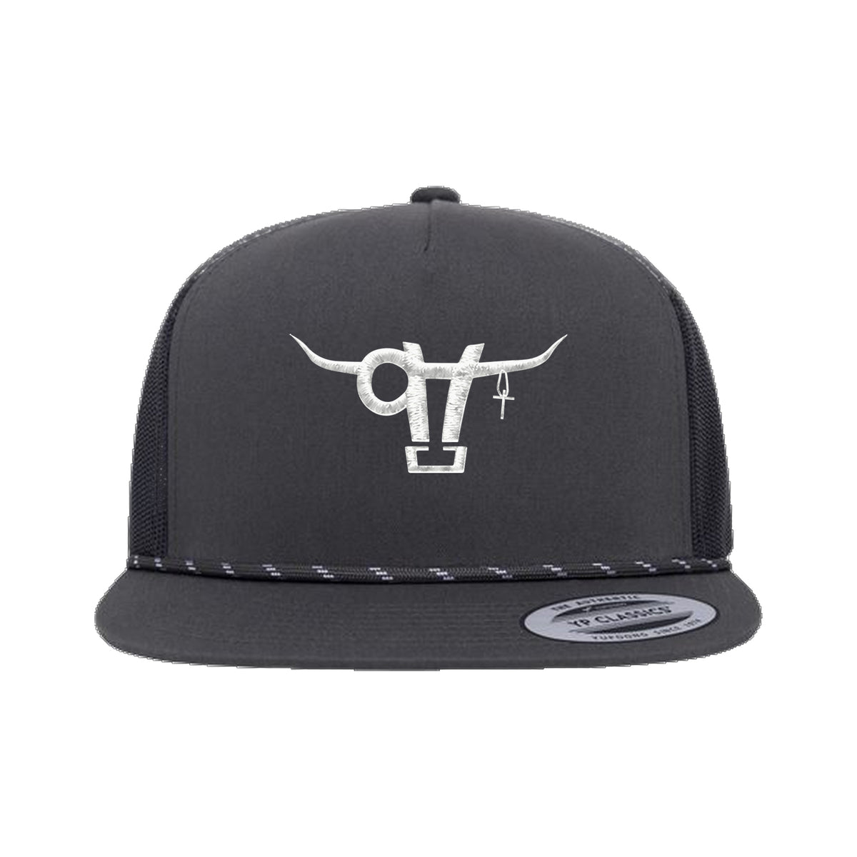 SwingN9T Bull Yupoong 6006BD Rope Hat / Charcoal / angle on white