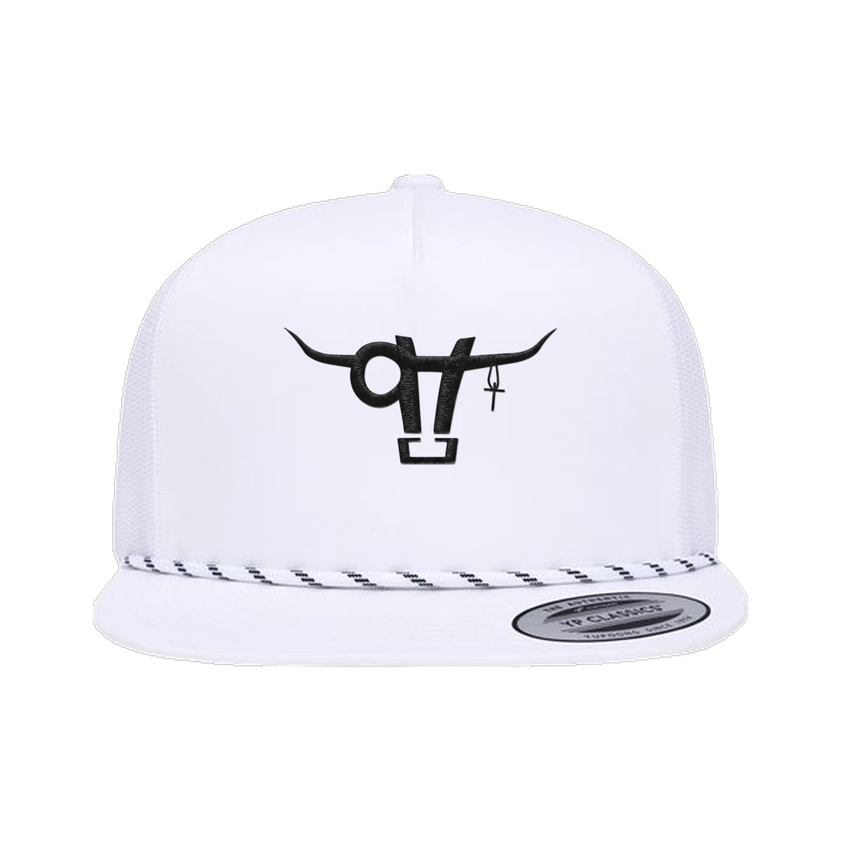 SwingN9T Bull Yupoong 6006BD Rope Hat / White / angle on white