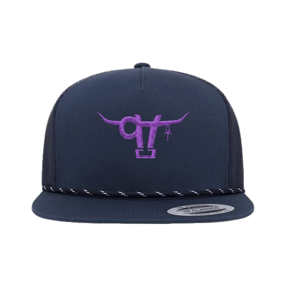 SwingN9T Bull Yupoong 6006BD Rope Hat / Navy / angle on white
