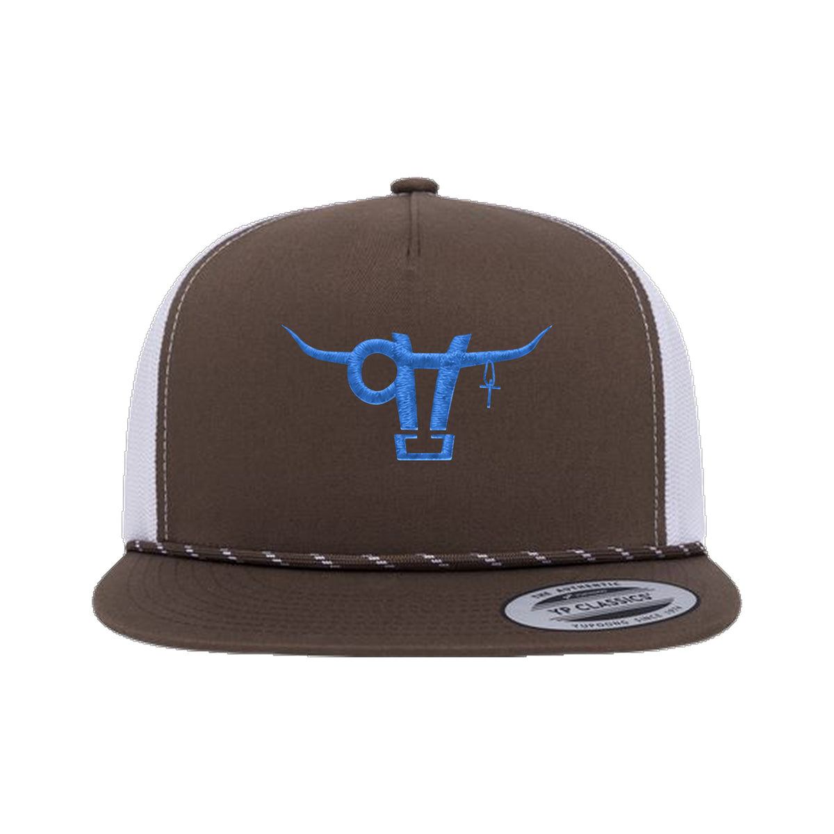 SwingN9T Bull Yupoong 6006BD Rope Hat / Brown/White / angle on white