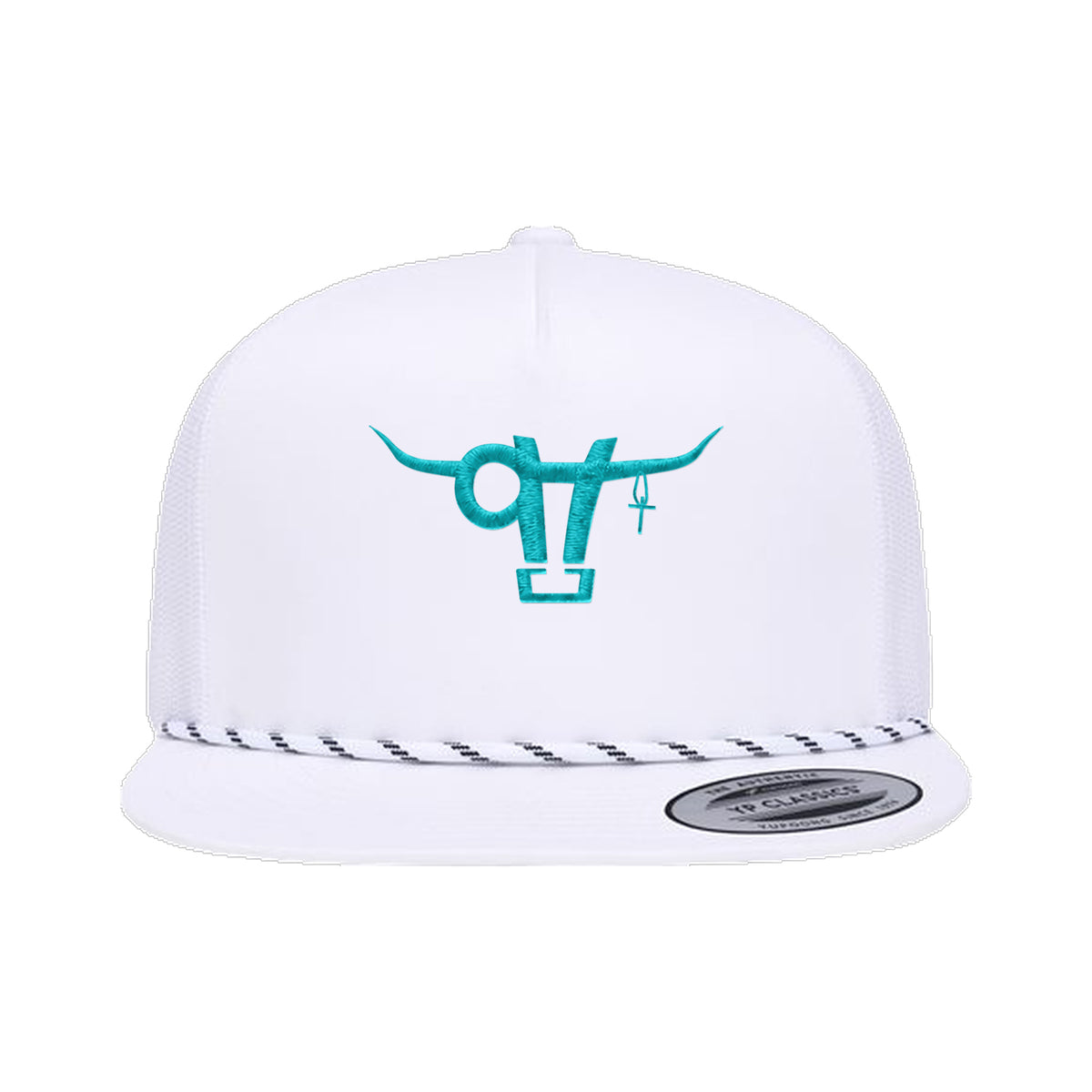 SwingN9T Bull Yupoong 6006BD Rope Hat / White / angle on white