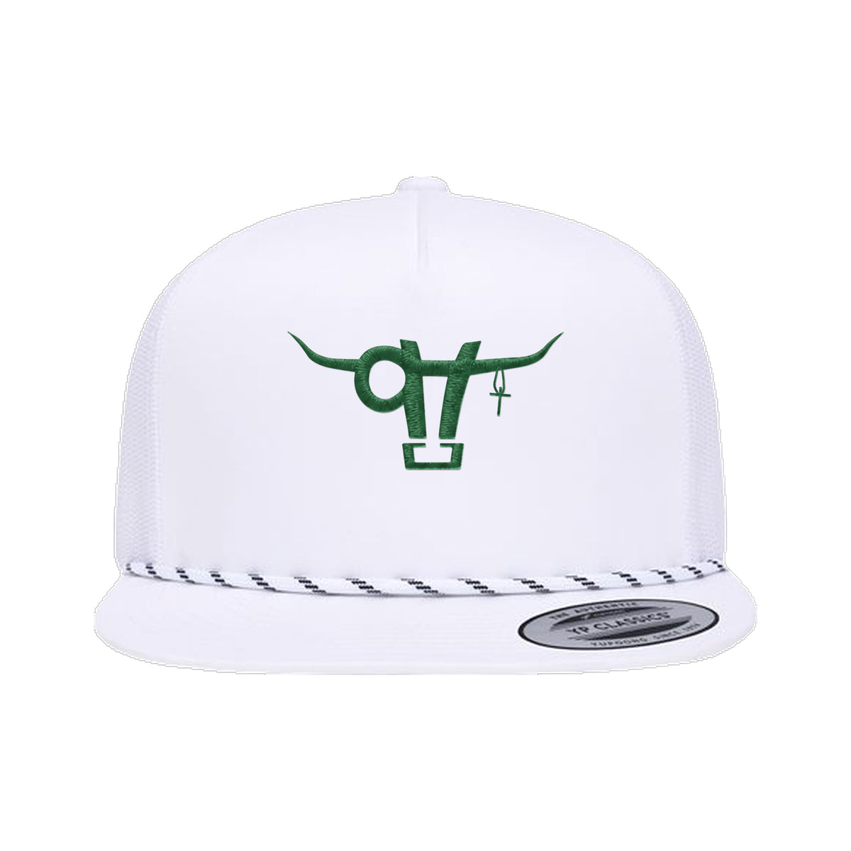 SwingN9T Bull Yupoong 6006BD Rope Hat / White / angle on white