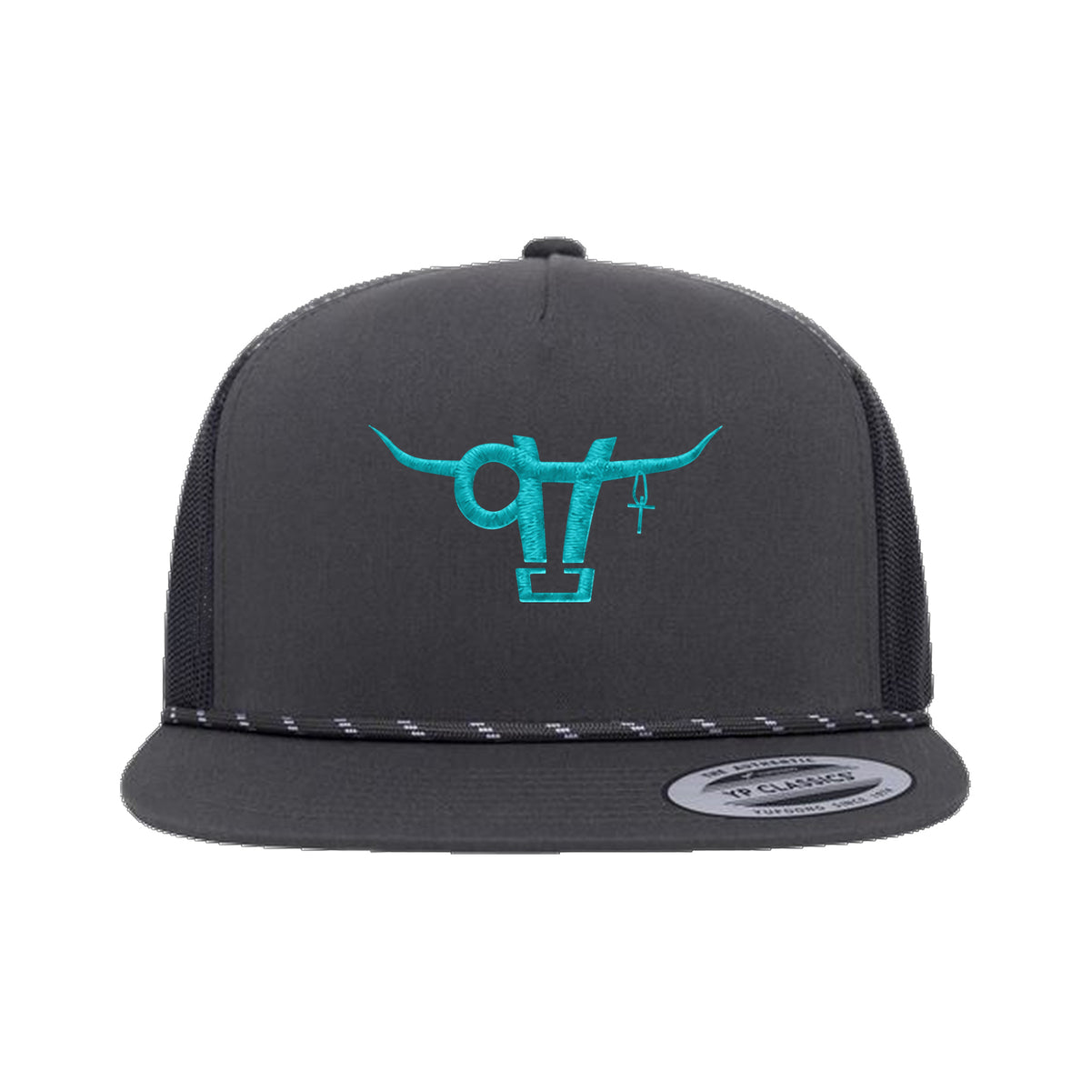 SwingN9T Bull Yupoong 6006BD Rope Hat / Charcoal / angle on white