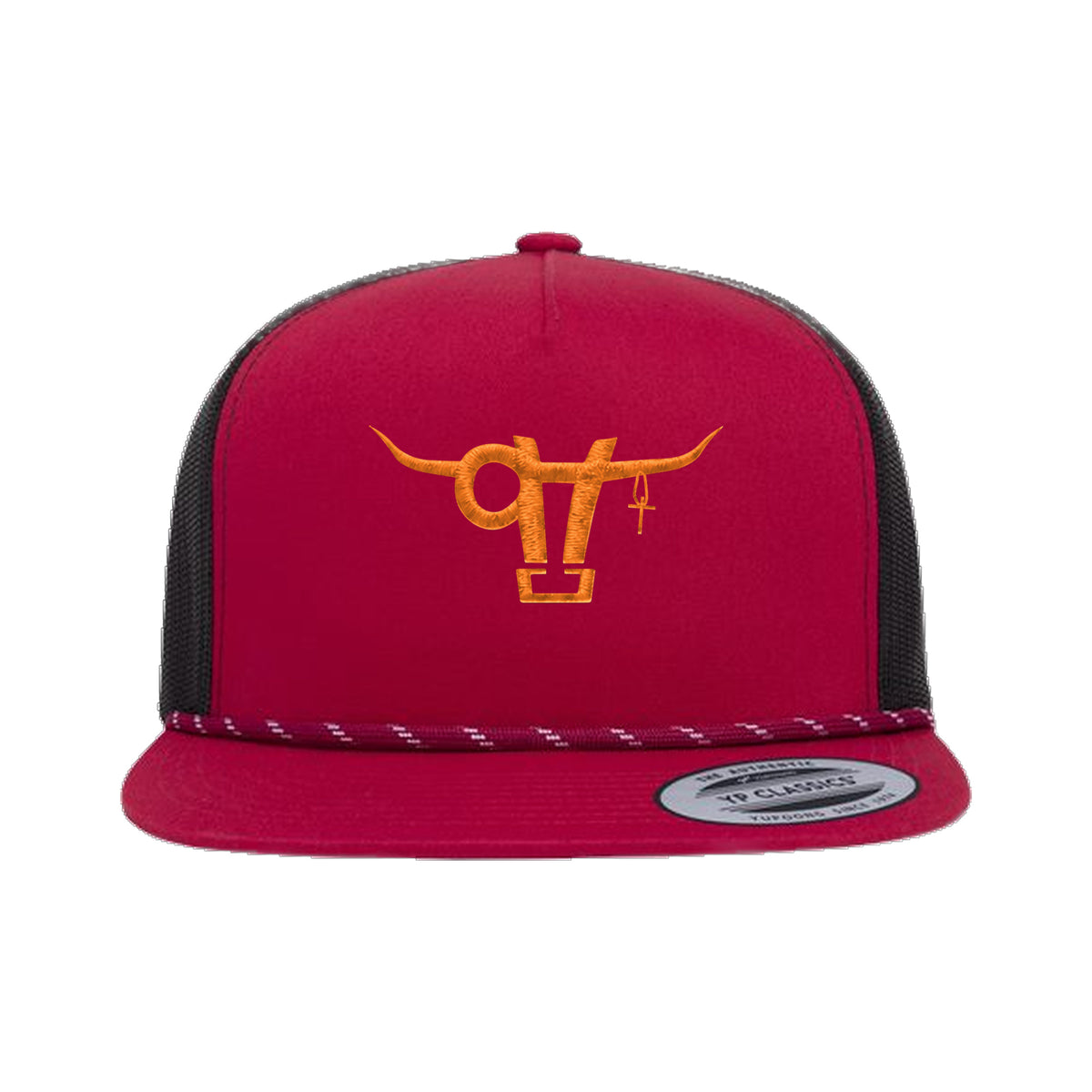 SwingN9T Bull Yupoong 6006BD Rope Hat / Red/Black / angle on white