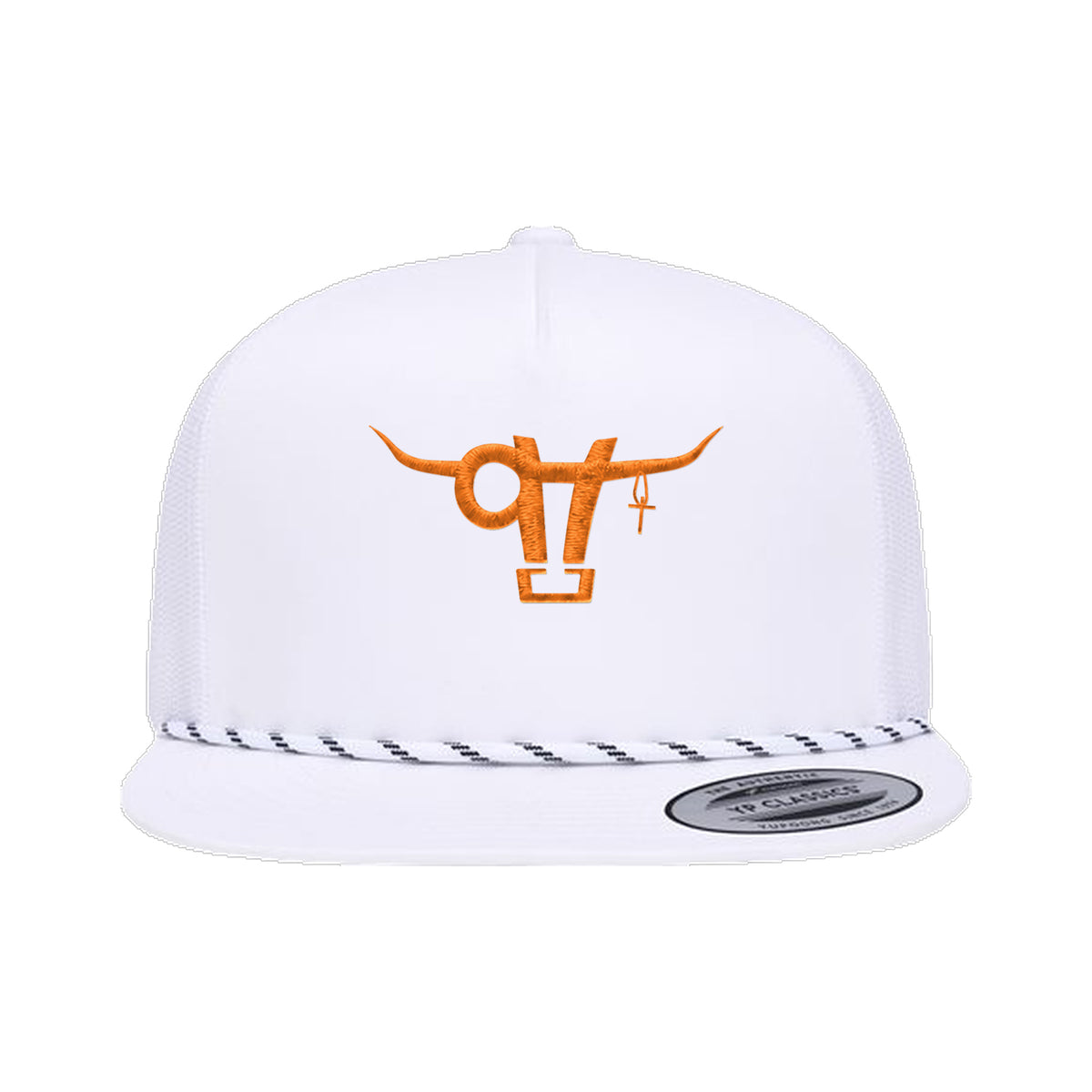 SwingN9T Bull Yupoong 6006BD Rope Hat / White / angle on white