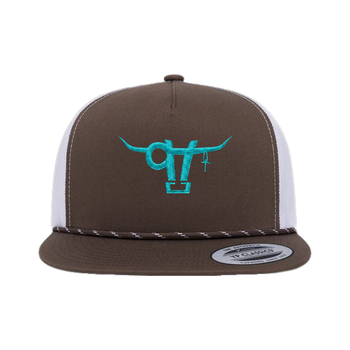 SwingN9T Bull Yupoong 6006BD Rope Hat / Brown/White / angle on white