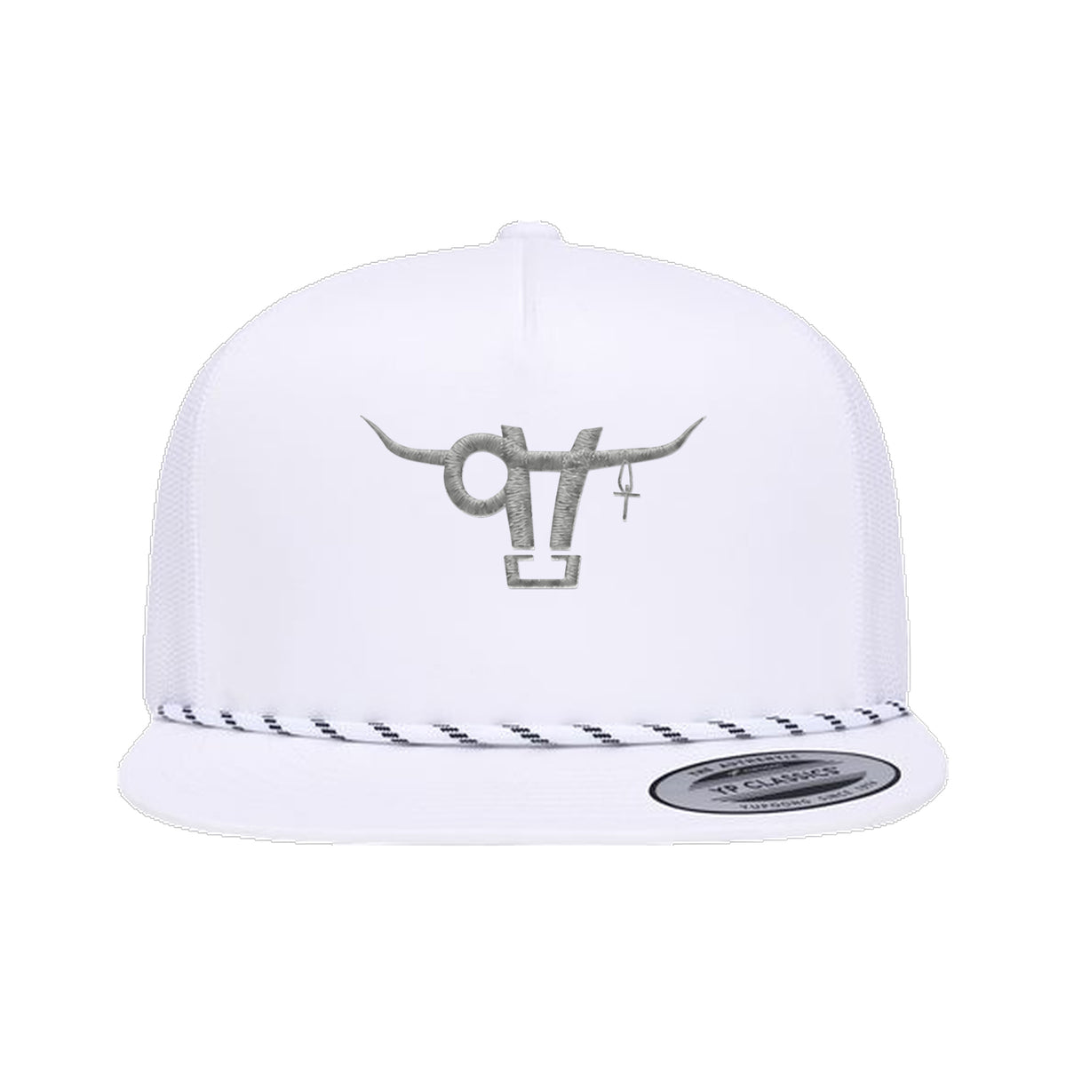 SwingN9T Bull Yupoong 6006BD Rope Hat / White / angle on white