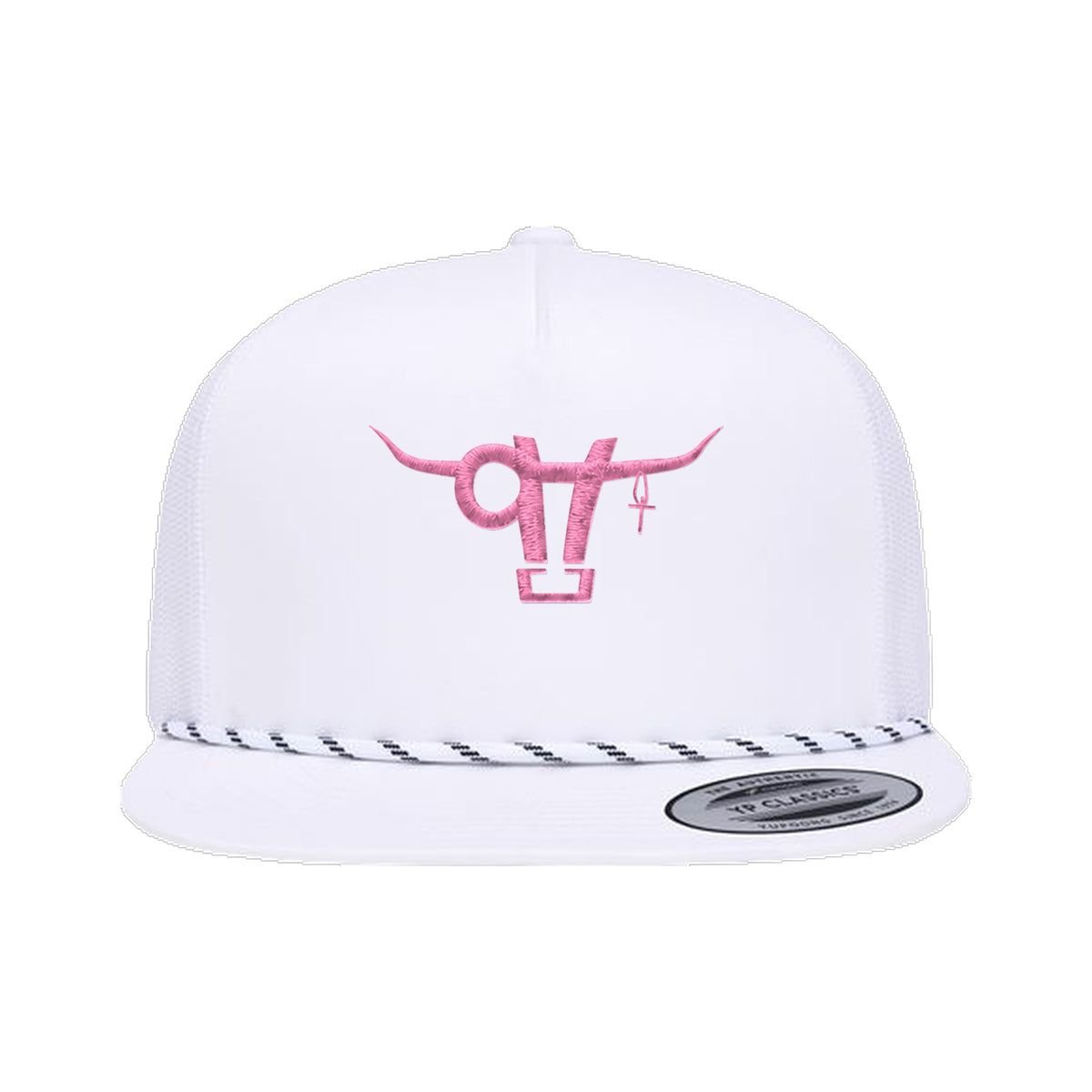 SwingN9T Bull Yupoong 6006BD Rope Hat / White / angle on white