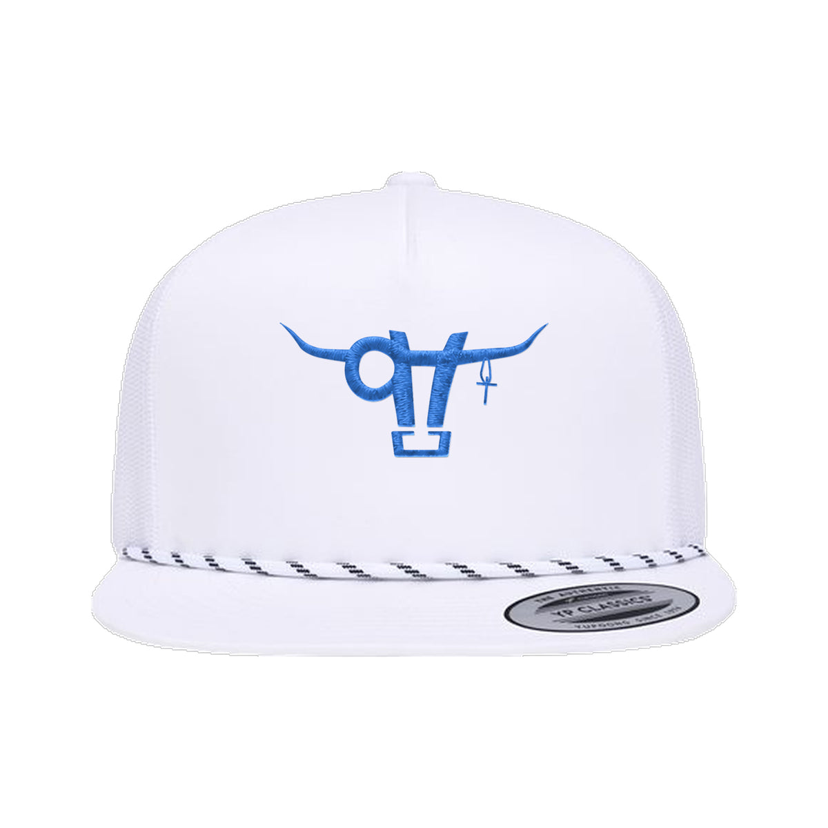 SwingN9T Bull Yupoong 6006BD Rope Hat / White / angle on white